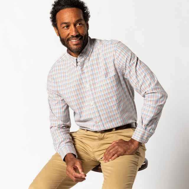 Men's Cotton Oxford Sport Shirt - Bennet Plaid