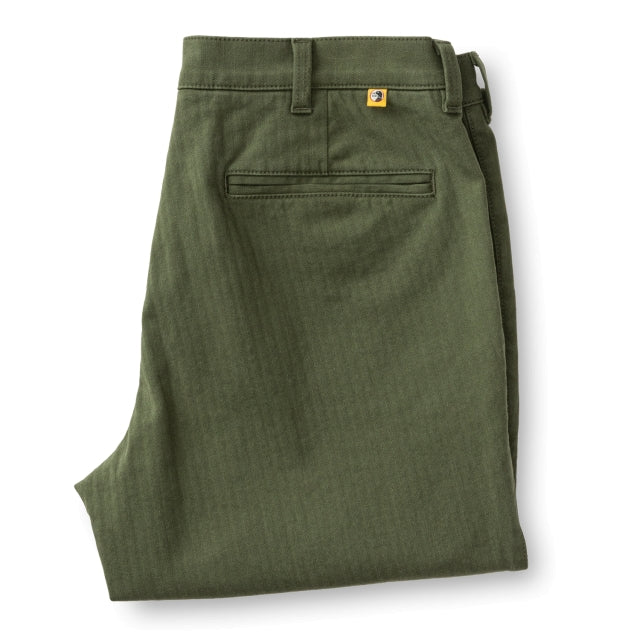 Men's Wool Herringbone Gold School Chino