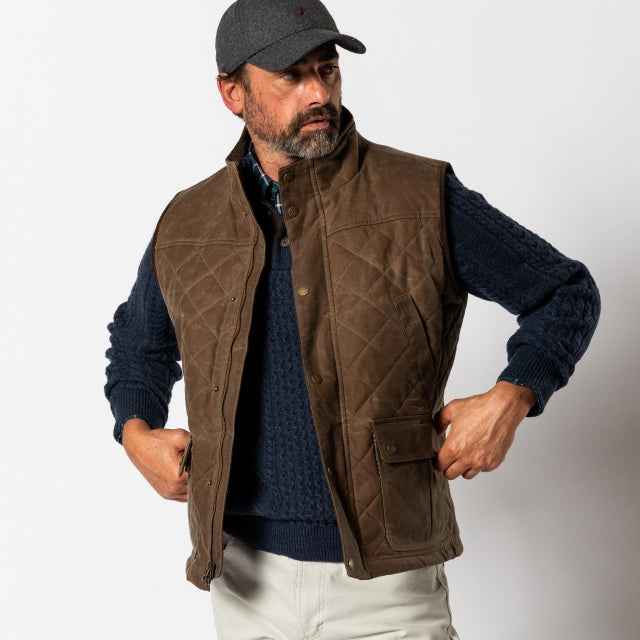 Men's Waxed Duck Canvas Quilted Vest