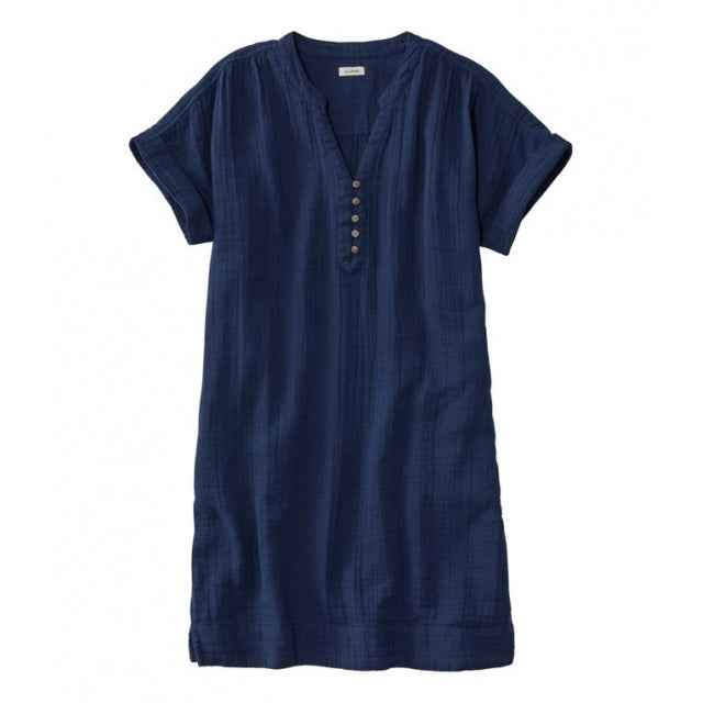 Cloud Gauze Short Sleeve Shift Dress Women's Regular