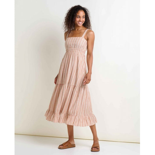 Taj Hemp Tiered Midi SL Dress