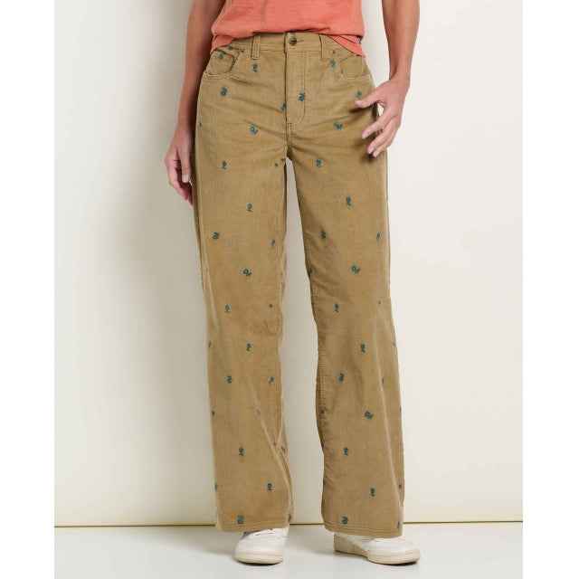 Women's Coaster Cord Wide Leg Pant Embroidered