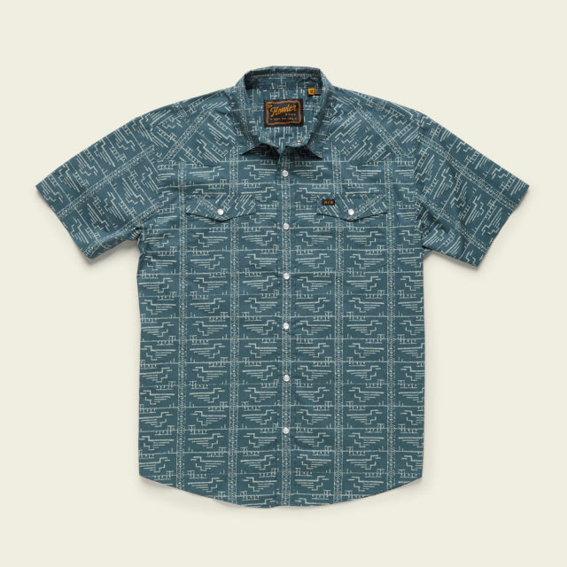 H Bar B Snapshirt - Bouquets : Washed Indigo