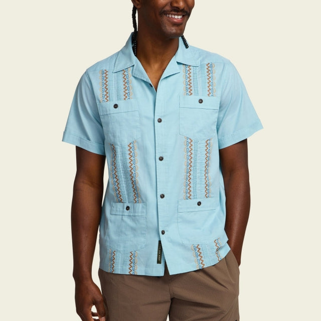 Guayabera Shirt - Temple Tracks : Oatmeal