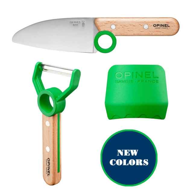 Le Petit Chef 3pcs Set (Knife, Peeler & Finger guard) - Green