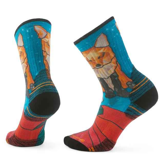 Women's Hike Geo Fox Print Crew Socks