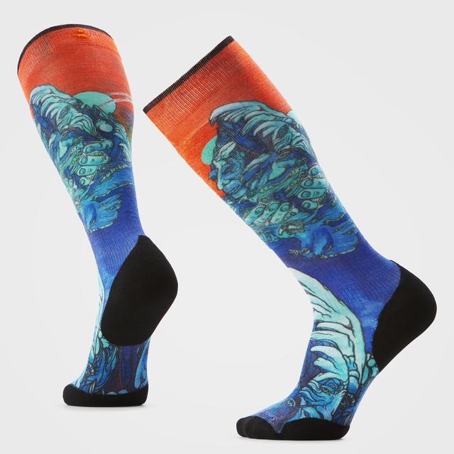 Unisex Ski Winter Haze Print Over The Calf Socks Deep Navy