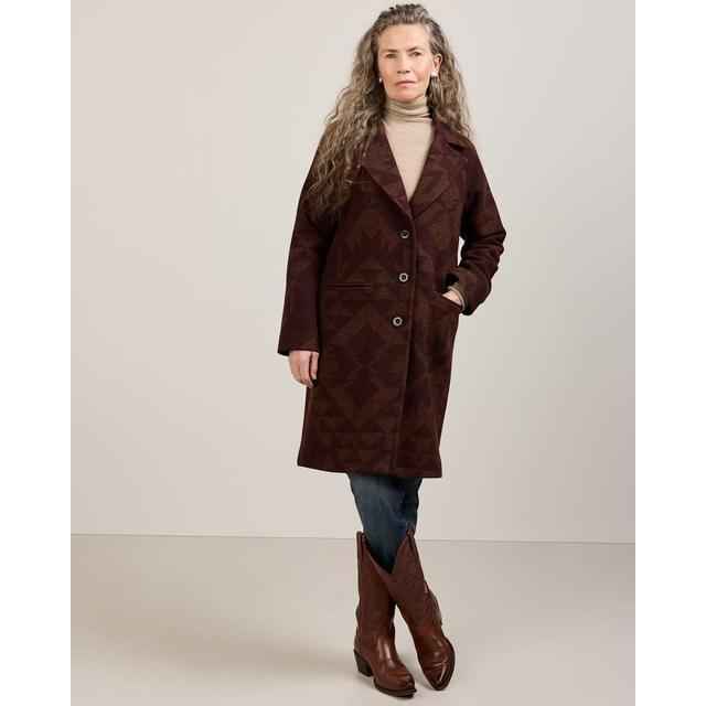 Women's Jacquard Wool Overcoat