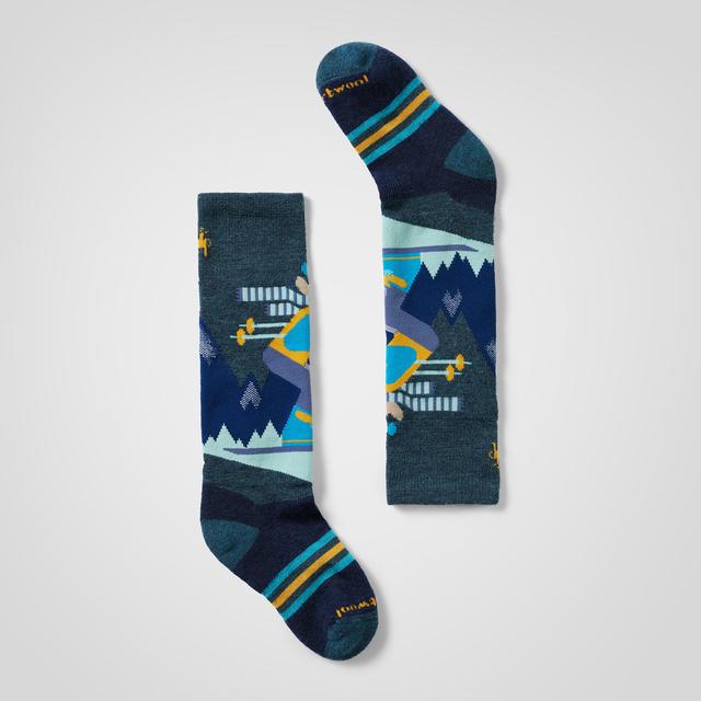 Kids' Wintersport Full Cushion Mountain Moose Pattern Over The Calf Socks