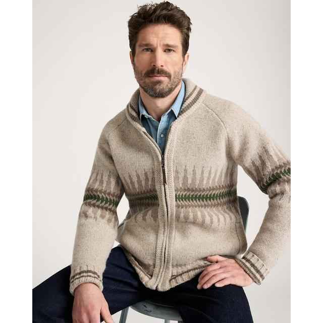 Men's Sawtooth Buck Lambswool Zip Cardigan Sweater