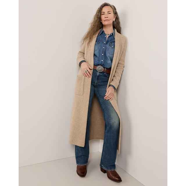 Women's Lambswool Duster Coat Cardigan Sweater