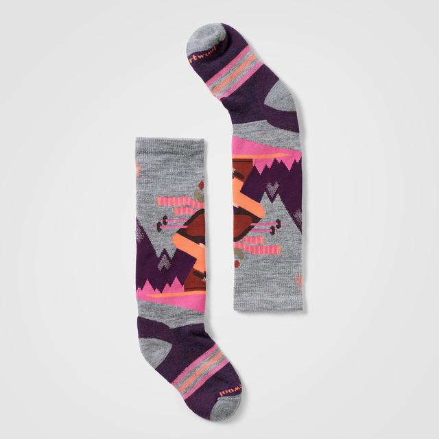 Kids' Wintersport Full Cushion Mountain Moose Pattern Over The Calf Socks