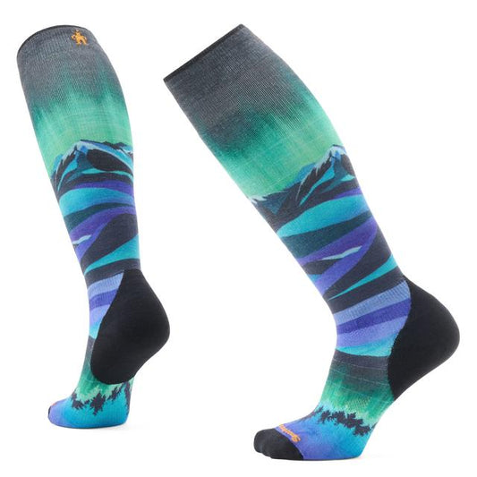 Womens  Women's Ski Compression Print Over The Calf Socks Black