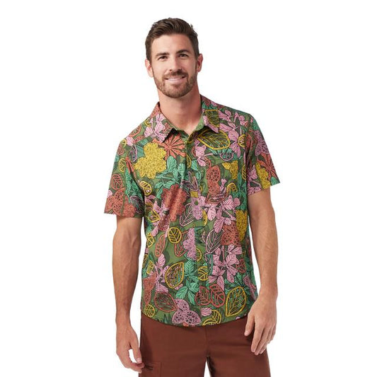 Mens Men's Everyday Party Short Sleeve Button Down T-Shirt