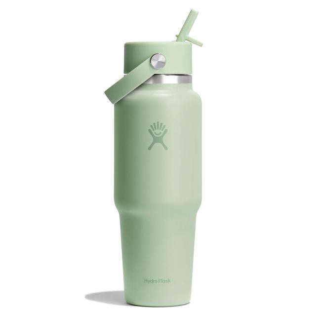 32 oz Wide Mouth Travel Bottle with Flex Straw Cap - Fossil