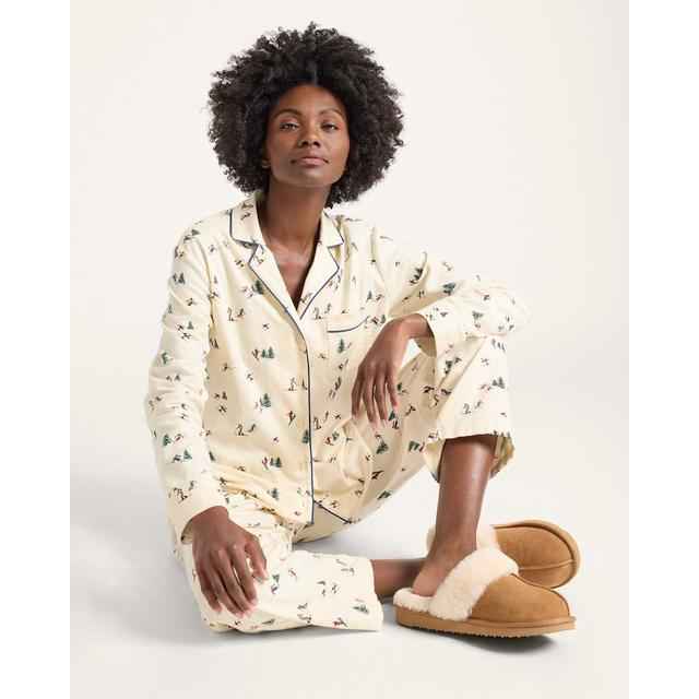 Women's Ski Print Flannel Pajama Set
