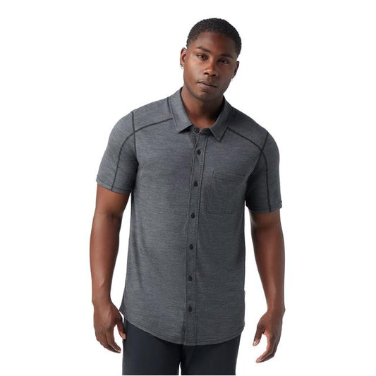 Mens Men's Short Sleeve Button Down T-Shirt