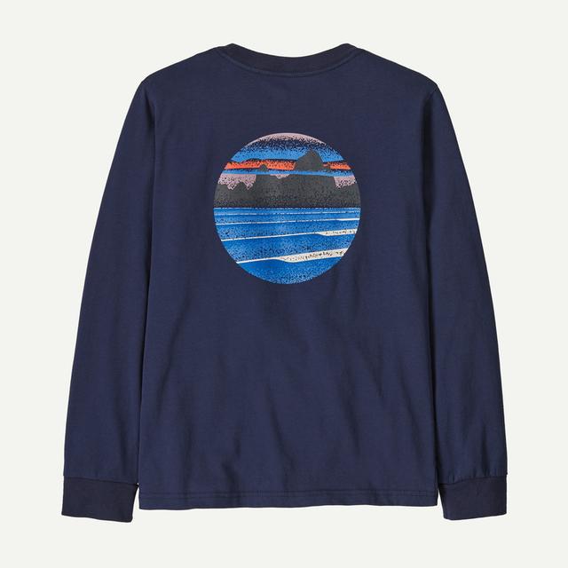 キッズ・ロングスリーブ・スカイライン・ステンシル・Tシャツ