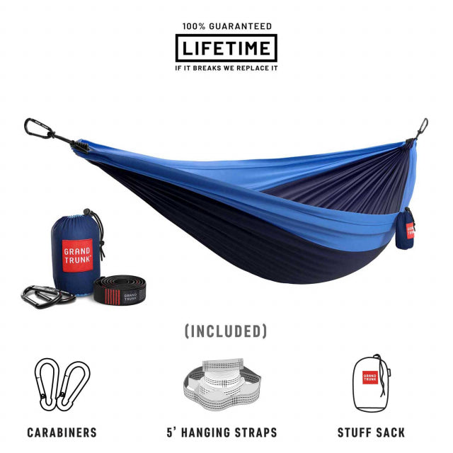 Double Deluxe Parachute Nylon Hammock w/Straps