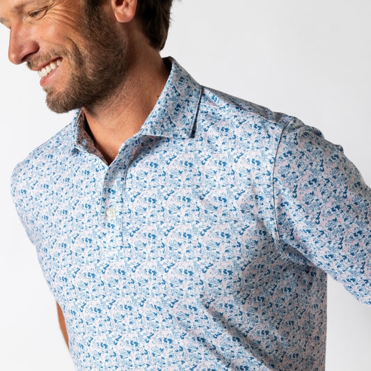 Men's Long Drive Performance Polo - Canopy Floral