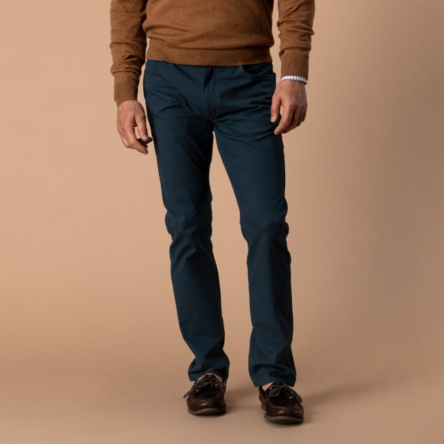 Men's Slim Fit Pinpoint Canvas Five-Pocket