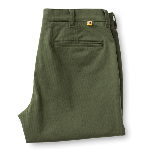 Men's Wool Herringbone Gold School Chino