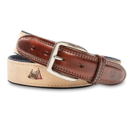 Men's Nubuck Leather Embroidered Belt