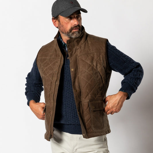 Men's Waxed Duck Canvas Quilted Vest