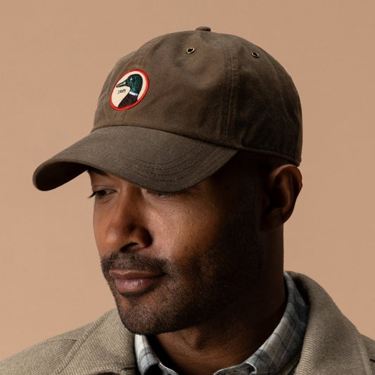 Men's Circle Patch Waxed Cotton Hat