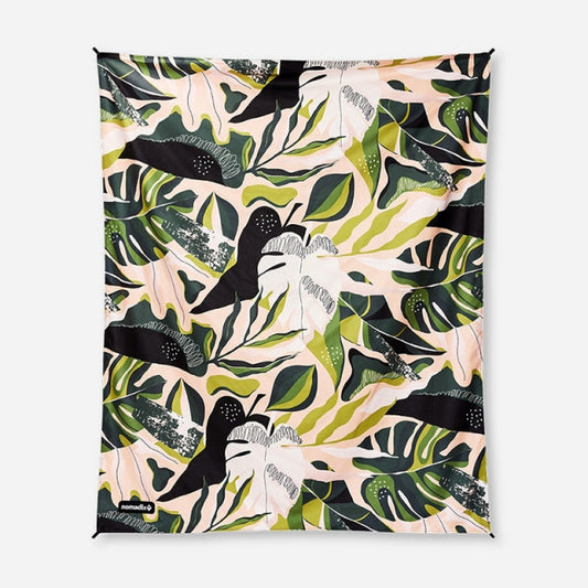 Festival Blanket: Monstera Green Pink