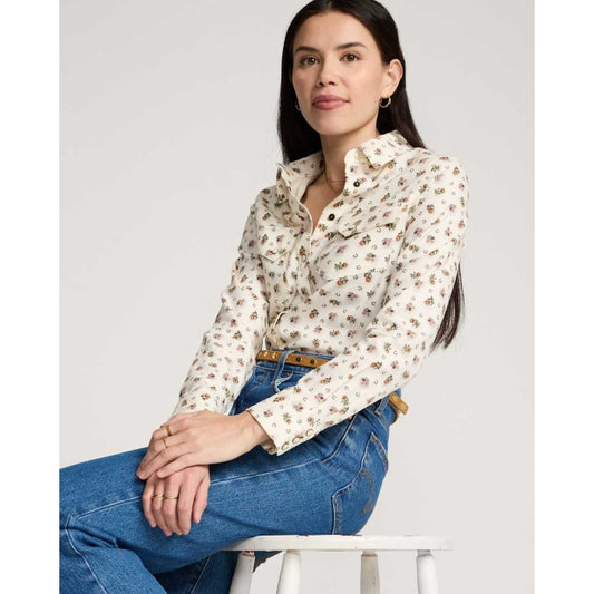 Women's Floral Cotton Twill Gambler Shirt