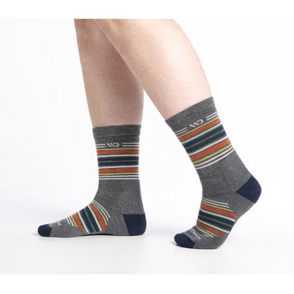 Men's Cushioned Micro Crew Socks - Multi Stripe Comfort - Earth's Edge