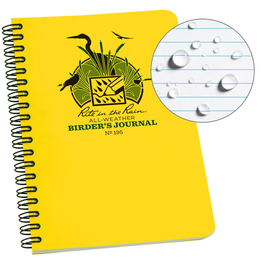 Weatherproof Spiral Notebook, 4.625" x 7", Yellow Cover, Birders Journal (No. 195)