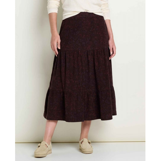 Cattail Cord Tiered Midi Skirt