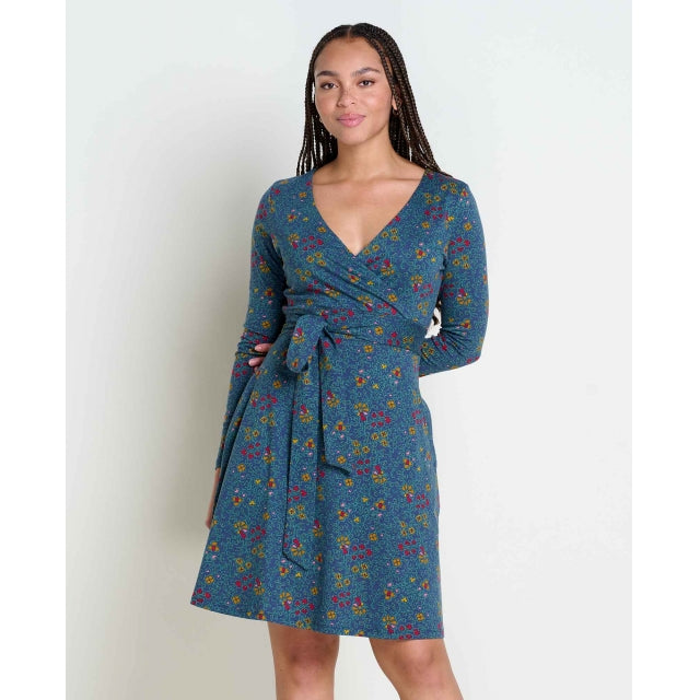 Women's Cue Wrap LS Dress