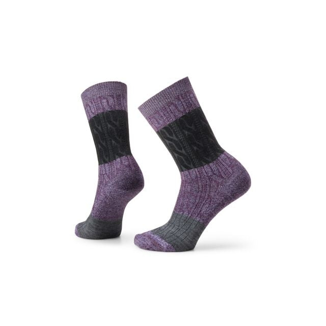 Everyday Color Block Cable Crew Socks