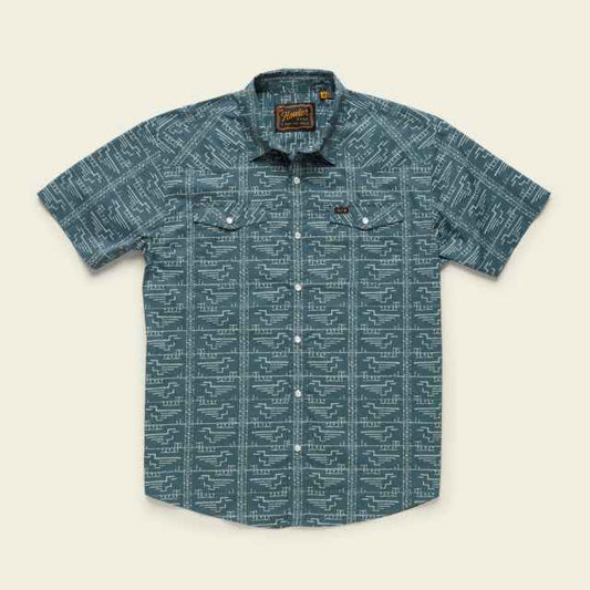 H Bar B Snapshirt - Bouquets : Washed Indigo