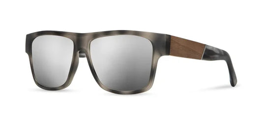 Cliff: Matte Pearl Grey // Walnut - HD Plus Polarized Silver Mirror