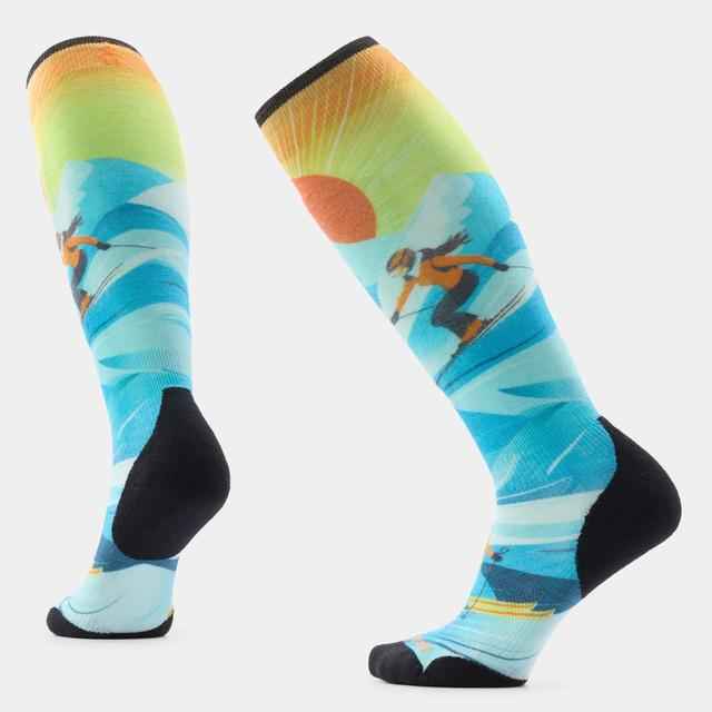 Women's Ski Steep Days Print Over the Calf Socks Serene Blue