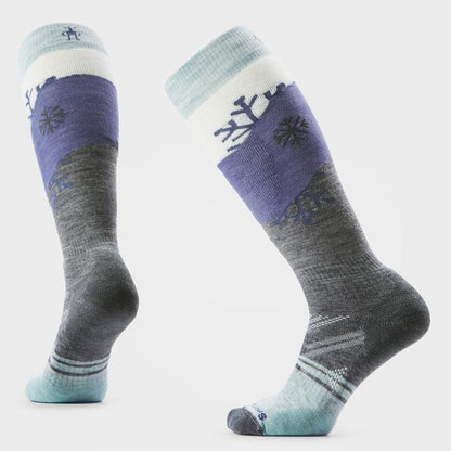 Women's Ski Snowpocalypse Pattern Over The Calf Socks - Earth's Edge