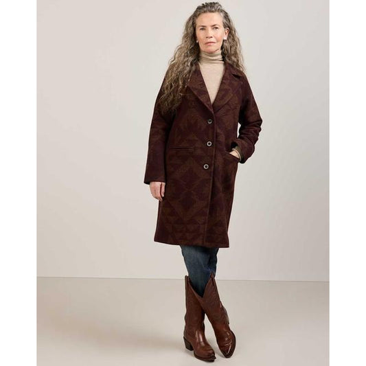 Women's Jacquard Wool Overcoat