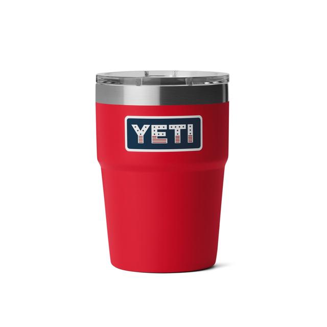 Rambler 16 oz Stackable Cup - Red/Badge