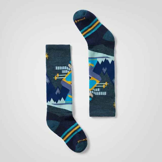 Men's Wintersport Full Cushion Mountain Moose Pattern Over The Calf Socks
