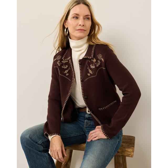 Women's Embroidered Souvenir Cardigan Sweater
