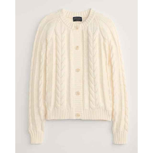 Women's Cotton Cable Cardigan Sweater