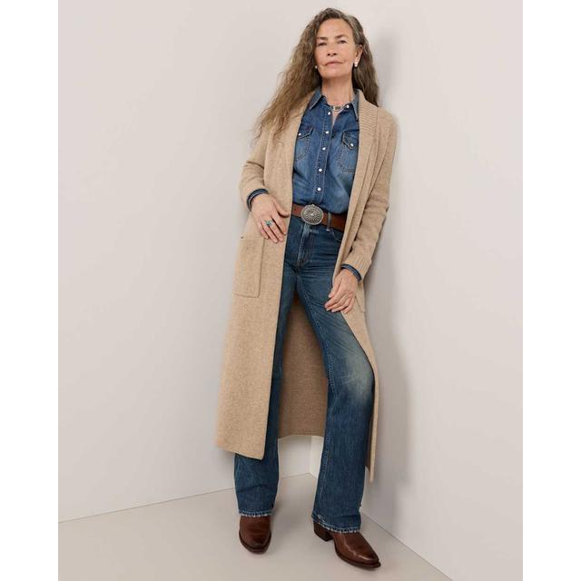 Women's Lambswool Duster Coat Cardigan Sweater