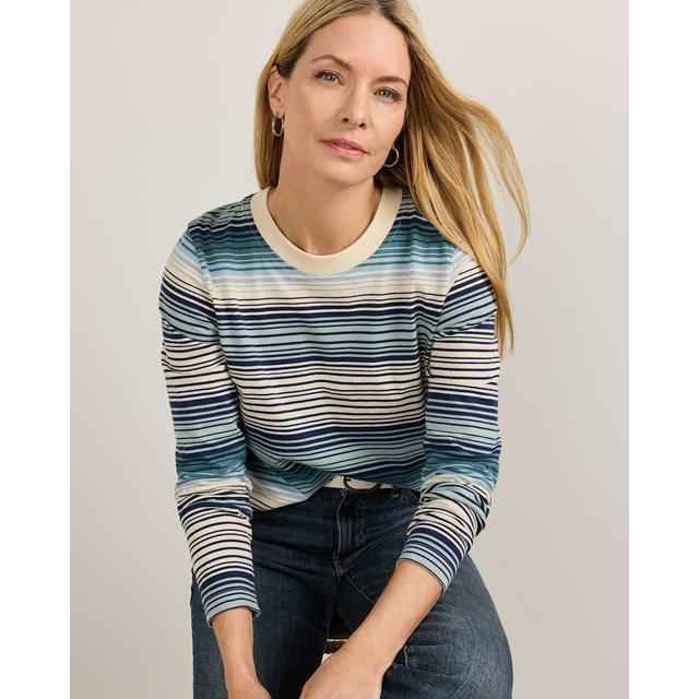 Women's Long-Sleeve Stripe Deschutes Tee Shirt