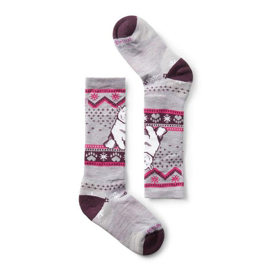 Mens Kids' Wintersport Polar Bear Pattern Over The Calf Socks