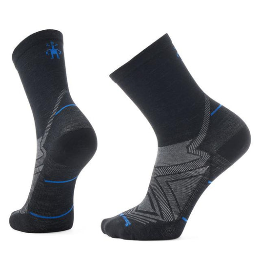 Unisex  Run Mid Crew Socks Black