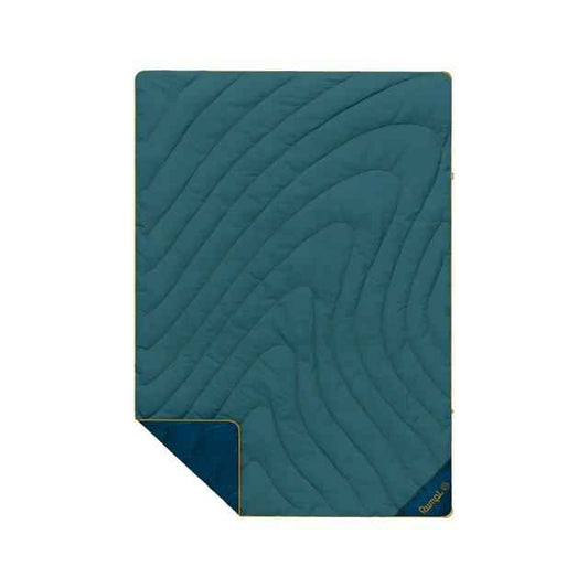 Campfire Puffy Throw Blanket - Sage Navy
